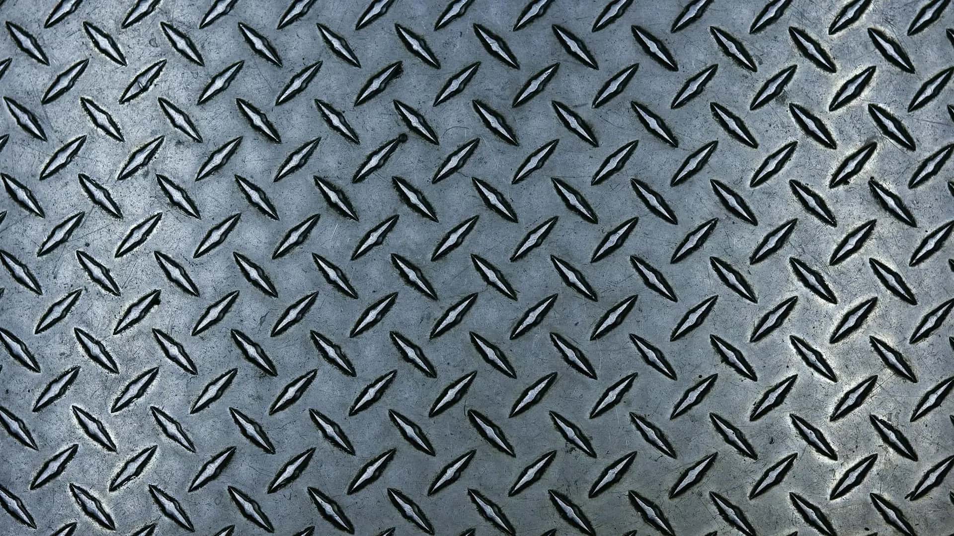 Chequered steel plate with raised pattern