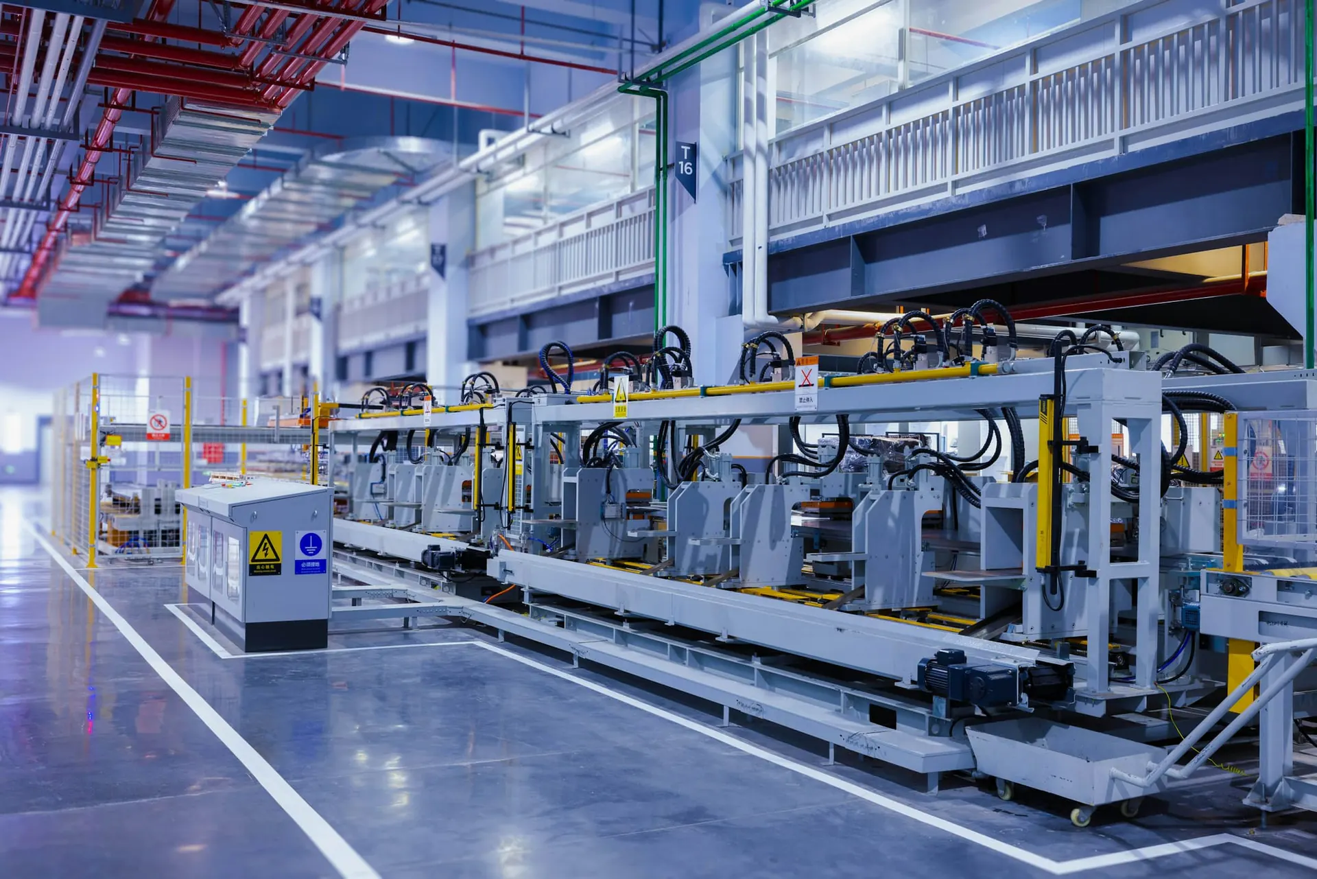 Industrial machinery inside a large factory